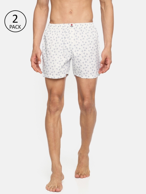 

SPYKAR Men Pack of 2 Printed Boxers, White