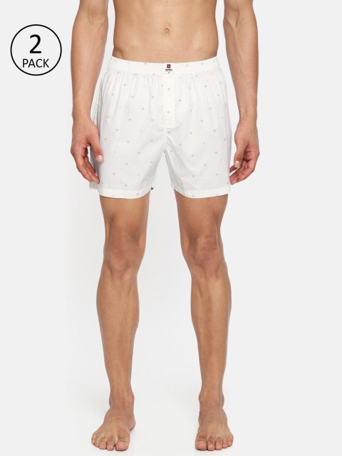 

SPYKAR Men Pack of 2 Printed Boxers, White