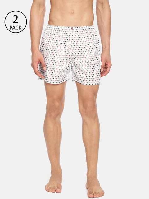 

SPYKAR Men Pack of 2 Printed Boxers, White