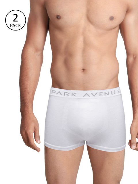 

Park Avenue Men Pack Of 2 White Solid Seamless Trunk 7835467