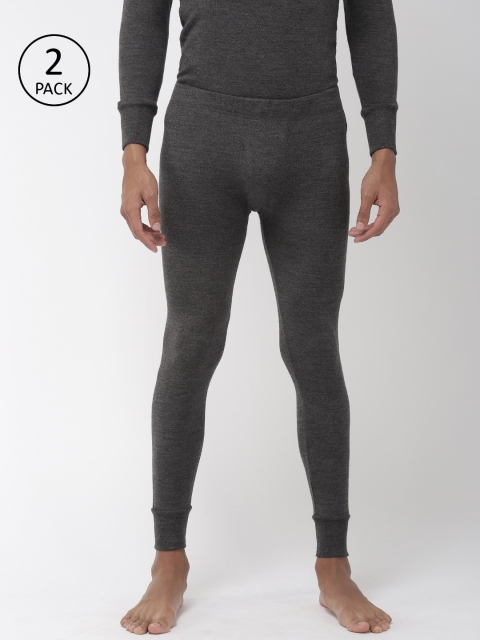 

Park Avenue Men Pack Of 2 Charcoal Grey Solid Thermal Bottoms 10341745