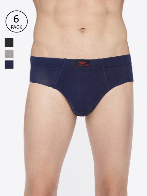 

Park Avenue Men Pack of 6 Solid Briefs, Navy blue