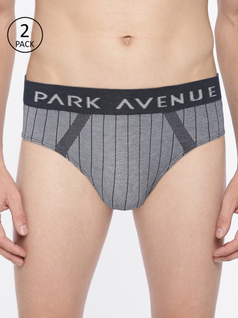 

Park Avenue Men Pack of 2 Striped Briefs, Grey