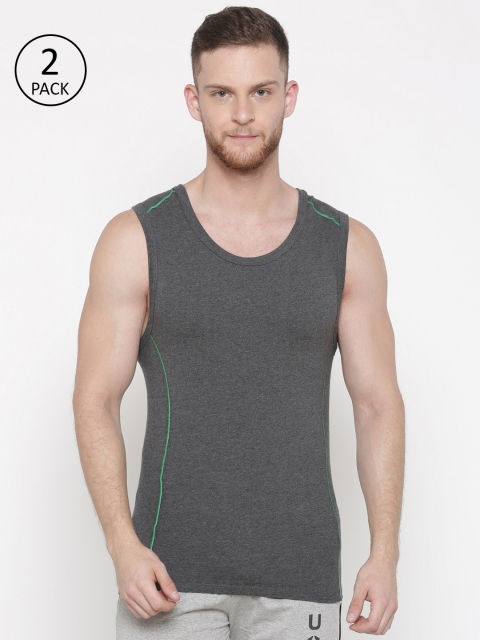 

Jack & Jones Men Pack of 2 Grey Innerwear Vests