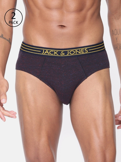 

Jack & Jones Men Pack of 2 Charcoal Black INJECT Briefs 8874013-2