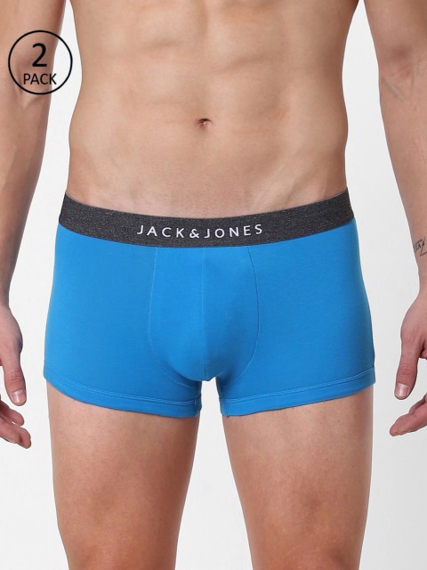 

Jack & Jones Men Pack of 2 Blue Solid Brazilian Trunks