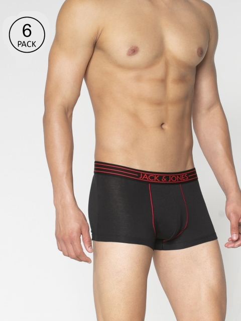 

Jack & Jones Men Pack of 2 Black Solid Brazilian Trunks