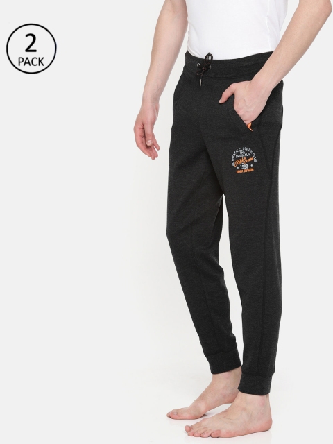 

Jack & Jones Men Pack of 2 Black Solid Lounge Pants