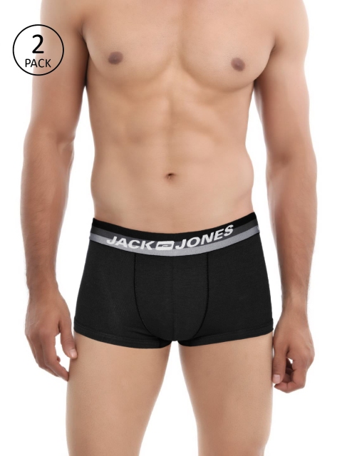 

Jack & Jones Men Pack of 2 Black Solid Brazilian Trunks