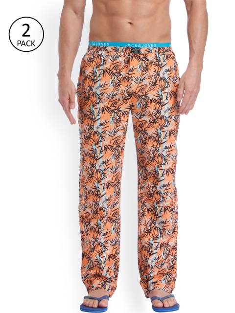 

Jack & Jones Men Pack of 2 Peach Printed Lounge Pants