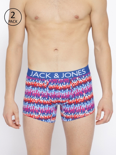 

Jack & Jones Men Pack of 2 Printed Trunks, Blue