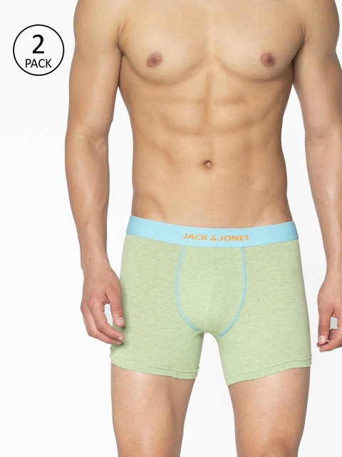 

Jack & Jones Men Green Pack of 2 Solid Trunks 8874247-2