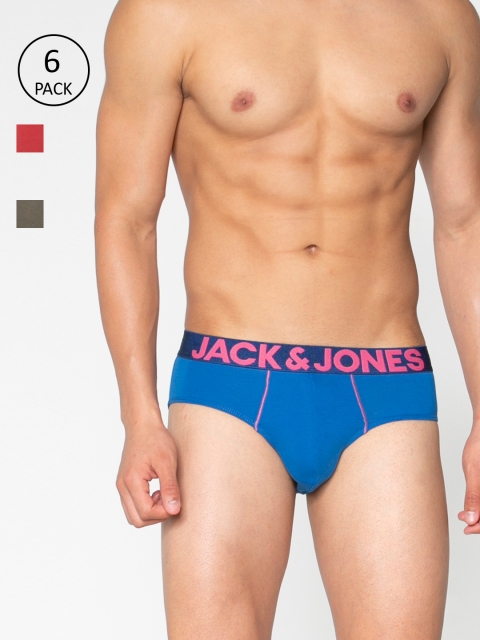 

Jack & Jones Pack of 6 Solid Briefs, Red