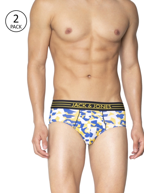 

Jack & Jones Men White & Blue Printed Briefs