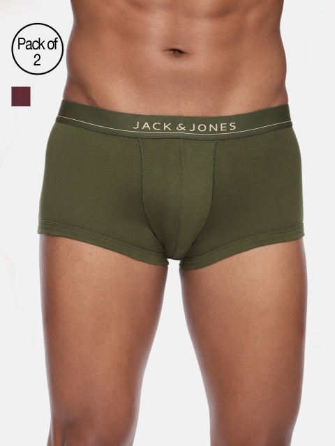 

Jack & Jones Men Pack of 2 BRAZILIAN Trunks 8873947-2, Olive