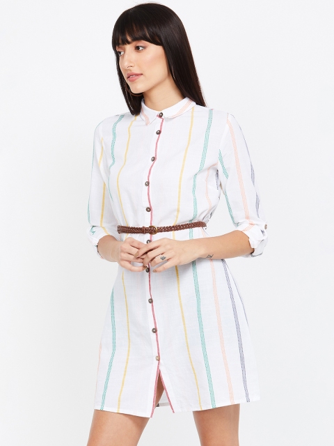 

Bossini Women Multicoloured Striped Shirt Dress, Multi