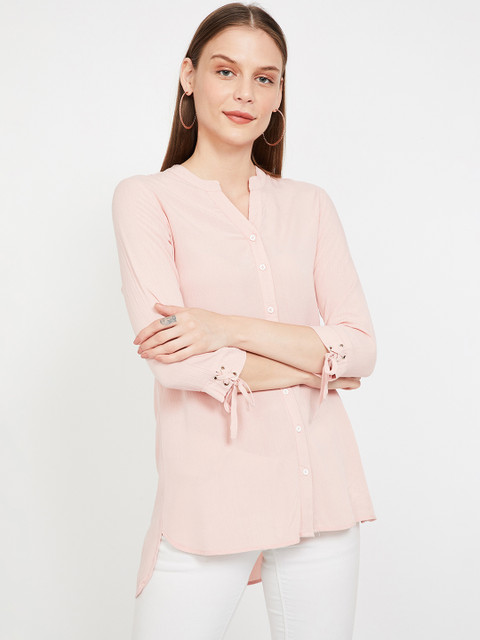 

Bossini Women Pink Solid Shirt Style Top