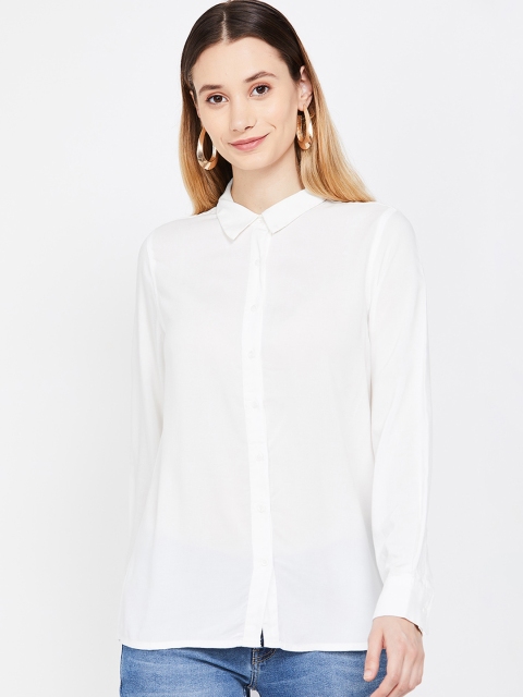 

Fame Forever by Lifestyle Women White Regular Fit Solid Casual Shirt