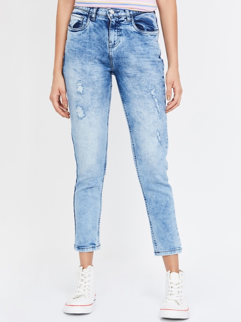 

Ginger by Lifestyle Women Blue Slim Fit Mid-Rise Clean Look Cropped Jeans