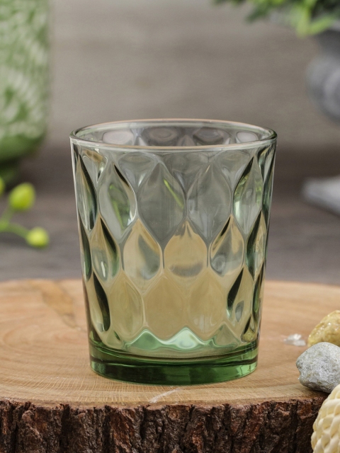 

Pure Home and Living 6 Pcs Green Textured Spring Tumblers