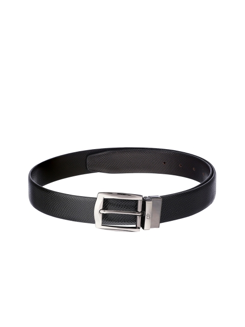 

Kara Men Black & Brown Textured Reversible Leather Belt