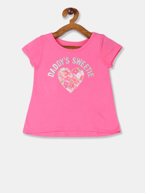 

The Childrens Place Girls Pink Printed Round Neck T-shirt