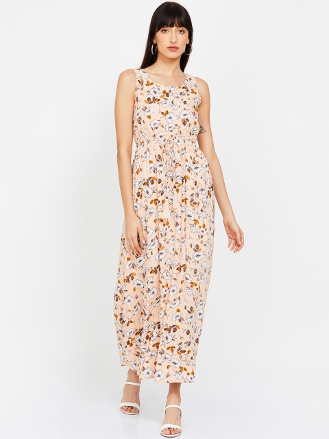 

CODE by Lifestyle Women Peach-Coloured Floral Printed Maxi Dress