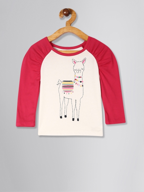 

GAP Girls White Graphic Print Round Neck T-shirt