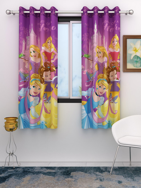 

Athom Trendz Set of 2 Disney Princess Kids Window Curtain, Multi