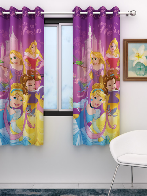 

Athom Trendz Multicoloured Disney Princess Kids Single Window Curtain, Multi