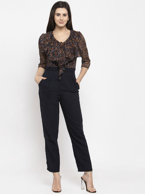 

Magnetic Designs Women Multicoloured Floral Print Basic Jumpsuit, Multi