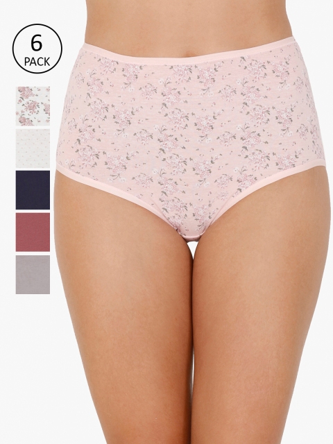 

every de by amante Women Pack Of 6 Printed Hipster Briefs, Navy blue