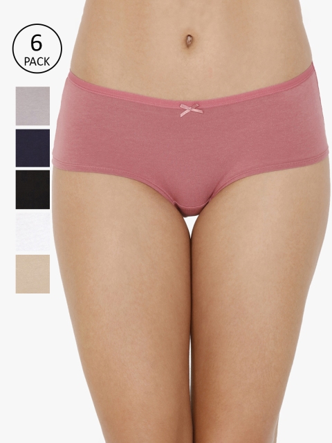 

every de by amante Women Pack Of 6 Hipster Briefs, White