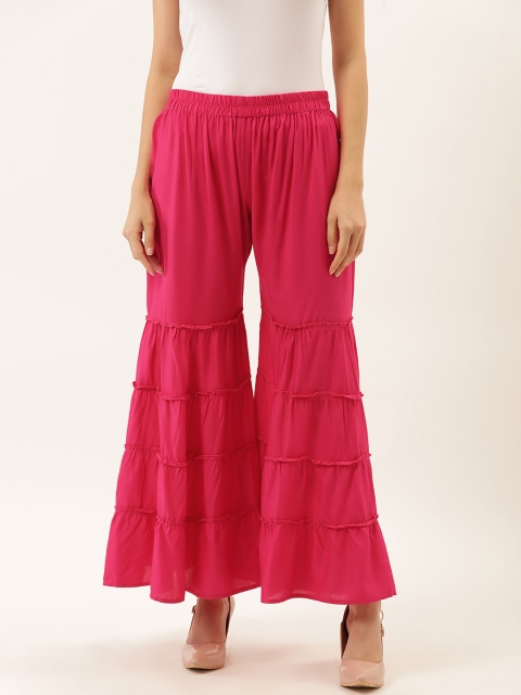 

Darzi Women Pink Solid Sharara