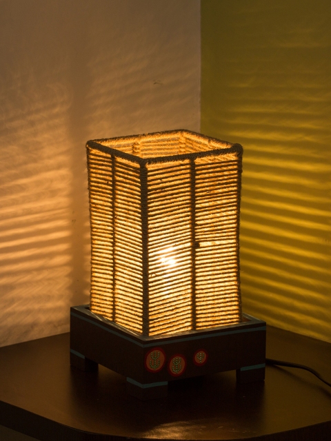 

ExclusiveLane Brown Textured Handcrafted Desert Glow Column Lamp