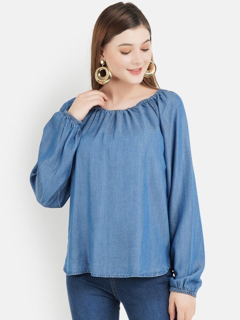 

Aditi Wasan Women Blue Solid Regular Denim Top