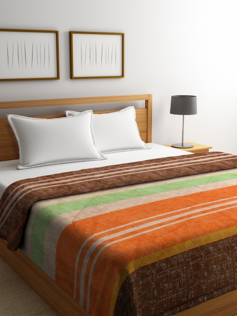 

DREAM WEAVERZ Multicoloured Striped AC Room 120 GSM Double Bed Comforter, Multi