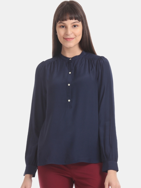 

GAP Women Navy Blue Solid Top