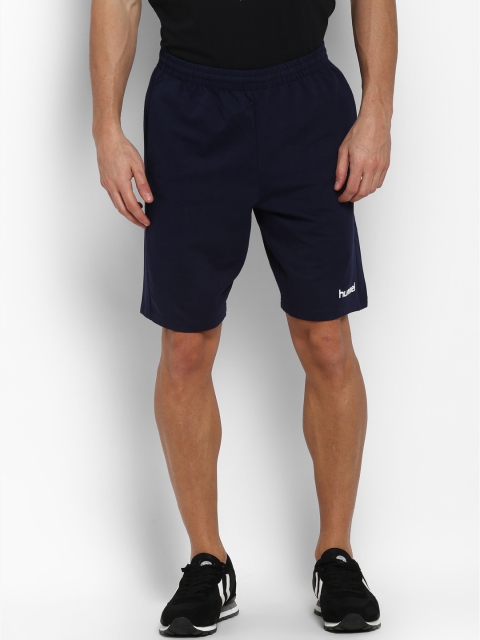 

hummel Men Navy Blue Solid Regular Fit Regular Shorts