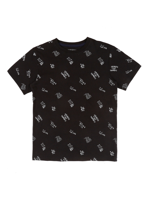 

Pantaloons Junior Boys Black & White Printed Round Neck T-shirt