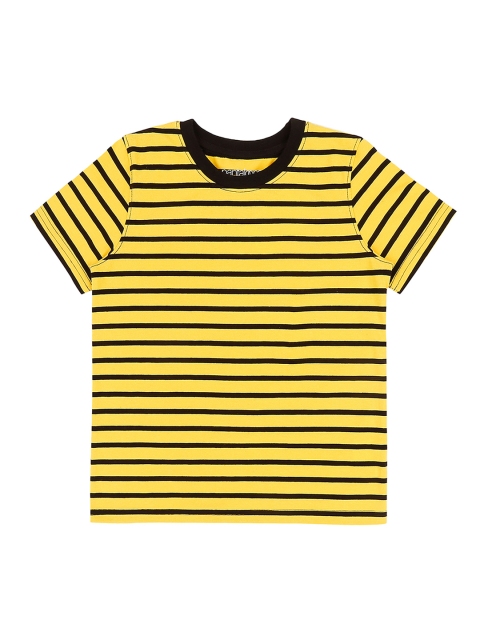 

Pantaloons Junior Boys Yellow Striped Round Neck T-shirt
