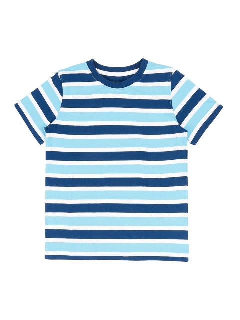 

Pantaloons Junior Boys Blue & White Striped Round Neck T-shirt