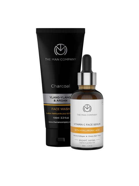 

The Man Company At Face Value Charcoal Face Wash & Vitamin C Face Serum, Black