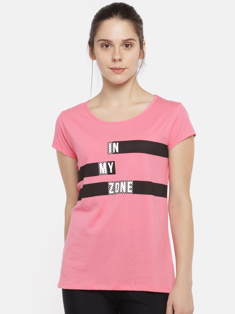 

Ajile by Pantaloons Women Pink Printed Round Neck T-shirt
