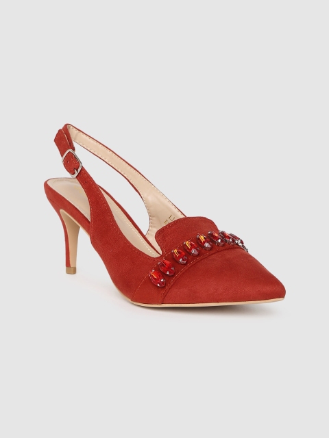 

DressBerry Women Red Embellished Heels