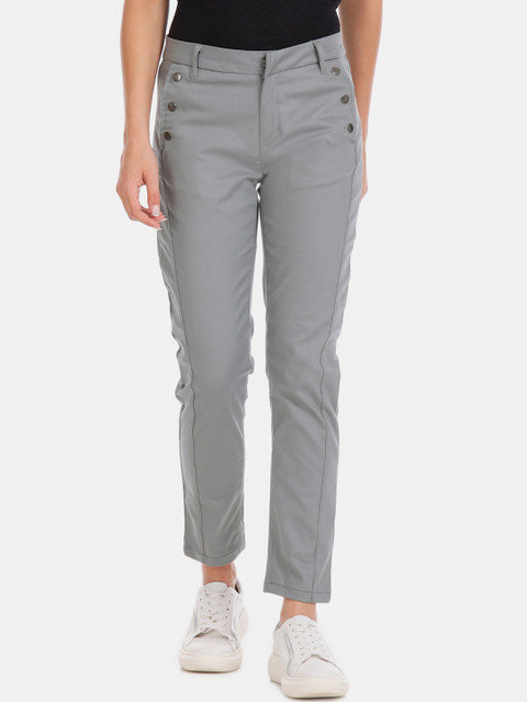 

Cherokee Women Grey Regular Fit Solid Regular Trousers