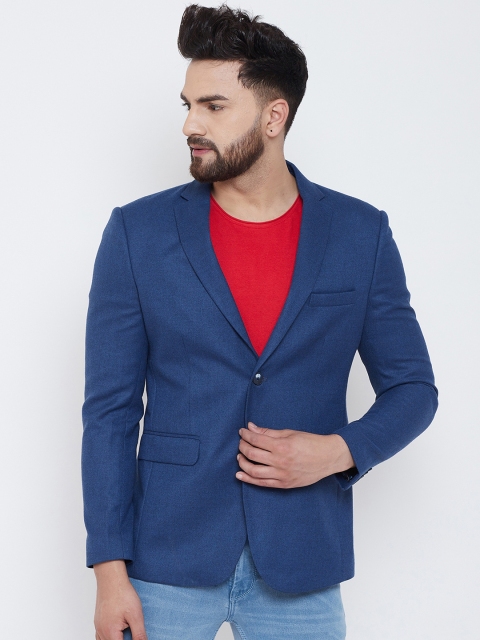 

Canary London Men Blue Solid Slim-Fit Single-Breasted Casual Blazer