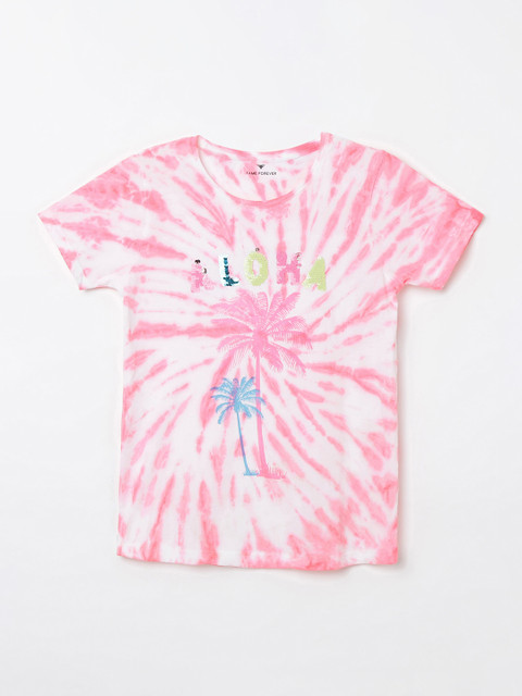 

Fame Forever by Lifestyle Girls Pink Tie & Dye Top