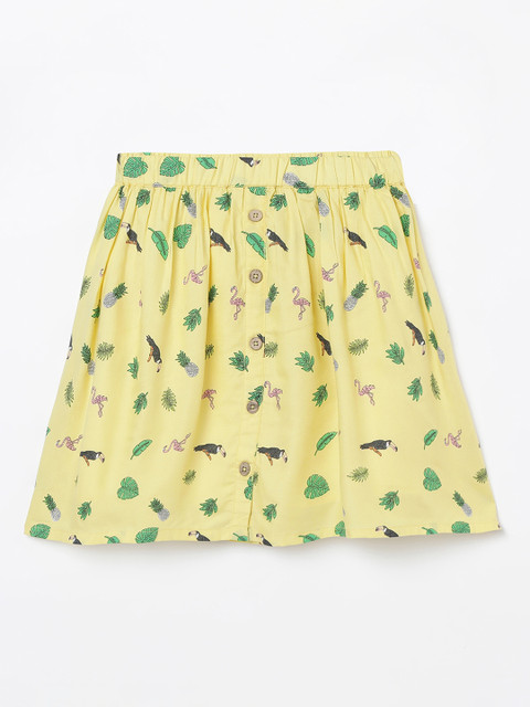 

Fame Forever by Lifestyle Girls Yellow & Green Printed A-Line Skirt