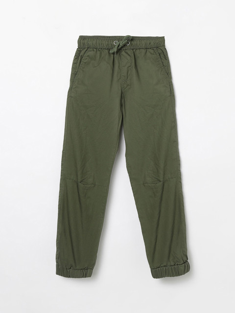 

Fame Forever by Lifestyle Boys Olive Green Slim Fit Solid Joggers